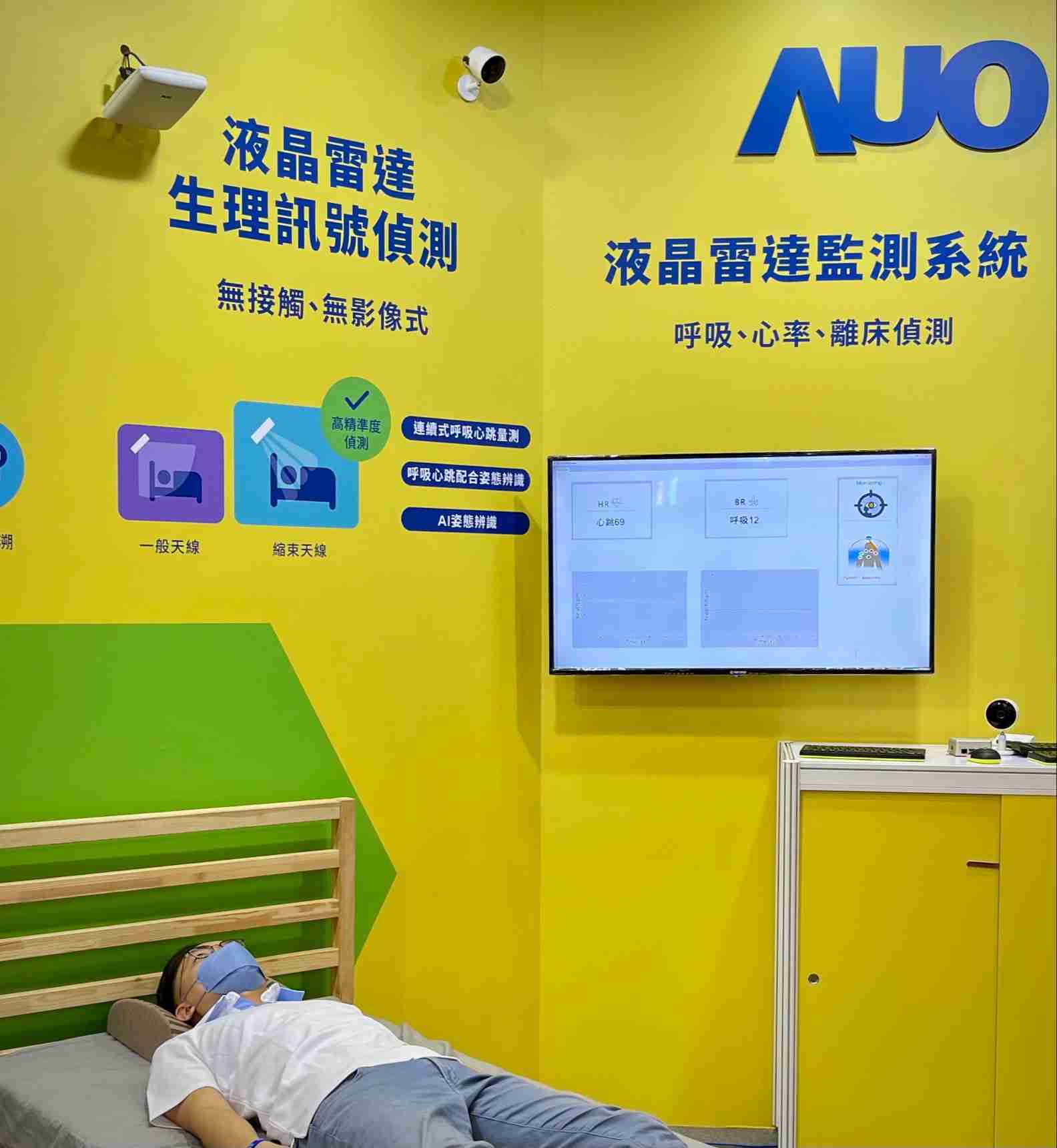 优游UB8颐康「无接触生理监测雷达」，，，，免除传统线路与贴片束缚，，精准侦测呼吸、、心跳等重要生理讯号