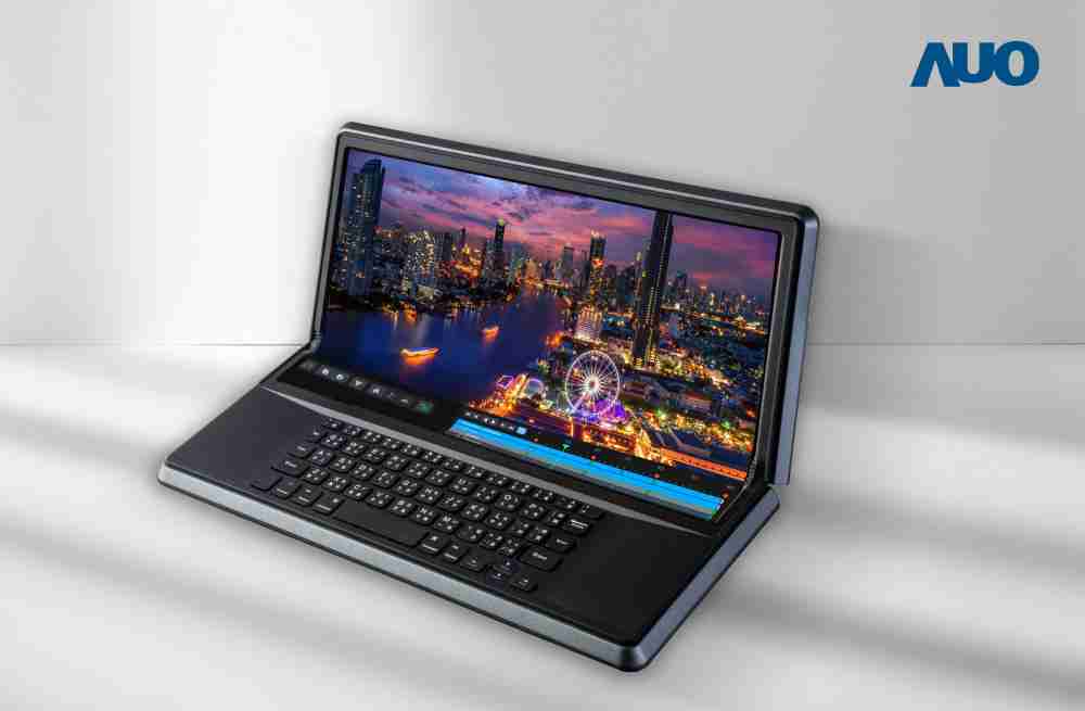 优游UB814.6吋Micro LED折迭显示屏幕，，搭配半径4mm的弯折绞炼，，以及高画素、、高亮度、、、、高对比度的显示技术特点，，，，即便在大视角下仍保有绝佳色相与亮度