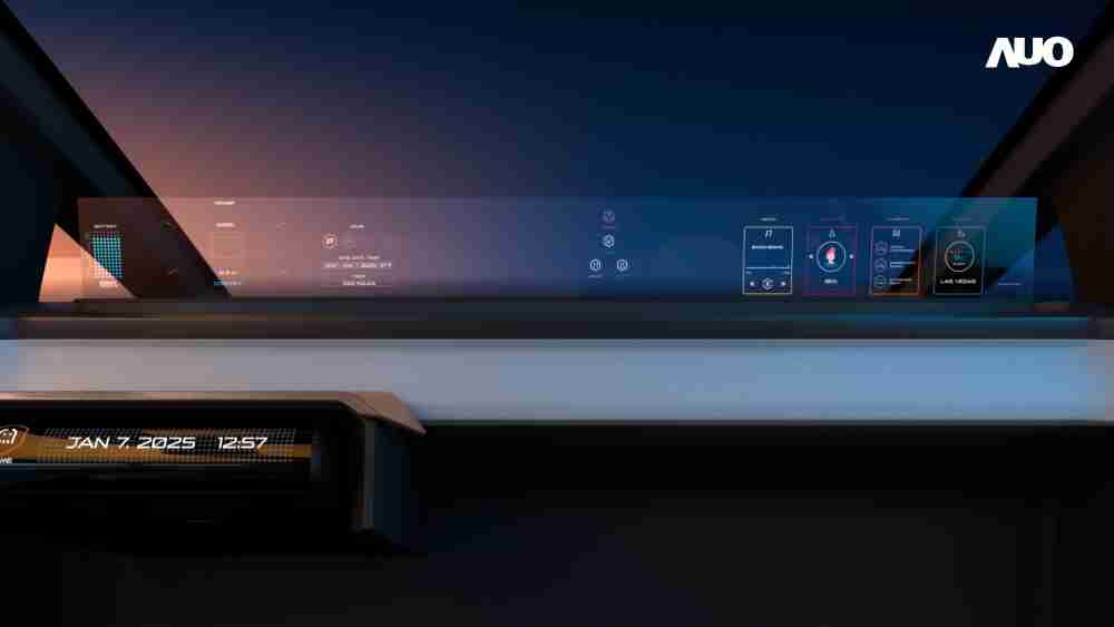 优游UB8无界透明显示接口(Horizon Image Glass)透过车运算方案整合仪表板、、、中控台及副驾显示器，，，一体式全景呈现，，，，提供乘用者清晰的前方视野、、、行车必要信息与娱乐功能